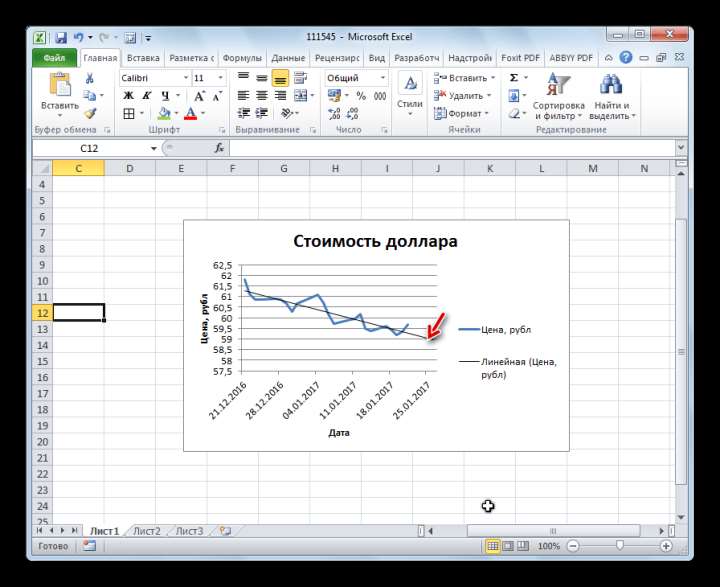 Прогноз в Microsoft Excel