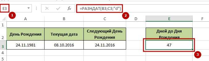 s4itaem dni 4 Как посчитать количество дней в Excel