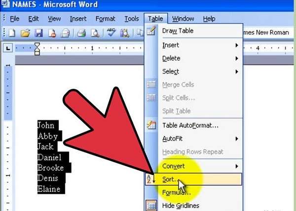 Как сортировать по алфавиту в Word