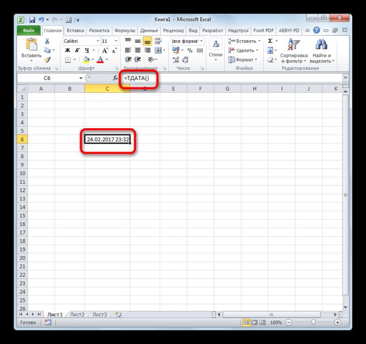 Функция ТДАТА в Microsoft Excel