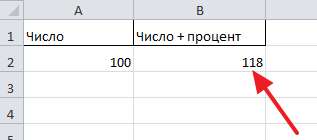 результат прибавления процентов