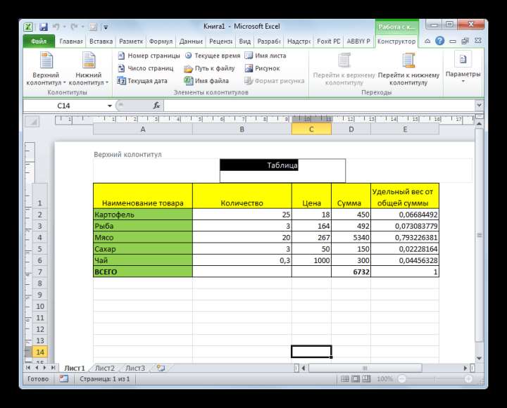 Удаление колонтитула в программе Microsoft Excel