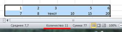 Как посчитать количество ячеек в Excel