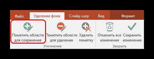 Основной инструмент при удалении фона в PowerPoint