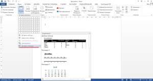 Вставить таблицу в Ворде используя шаблоны экспресс-таблиц