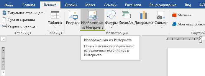 Вставить рисунок из сети Интернет