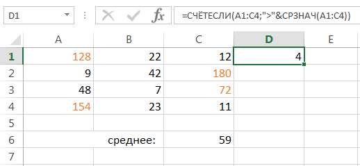 Подсчет ячеек в Excel