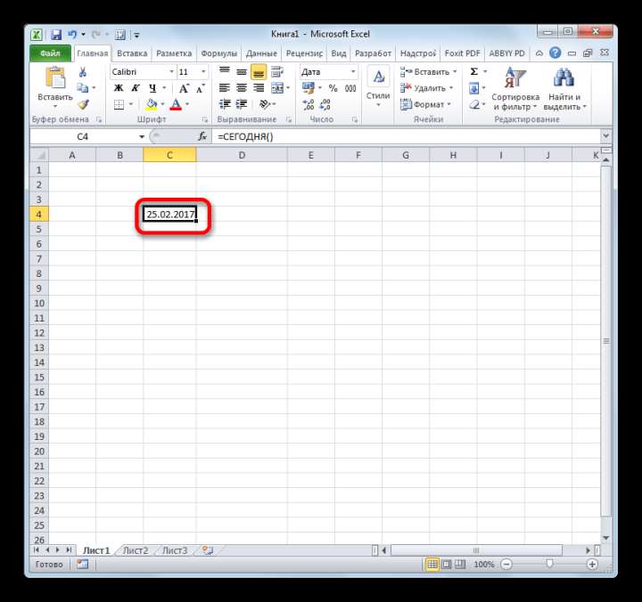 Ячейка правильно отформатирована в Microsoft Excel