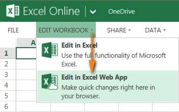 Листы Excel в интернете