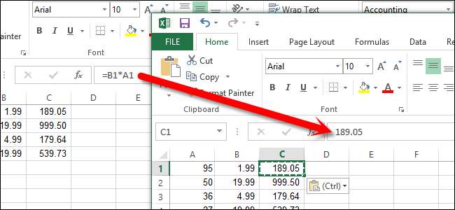 Замена формул на значения в Excel