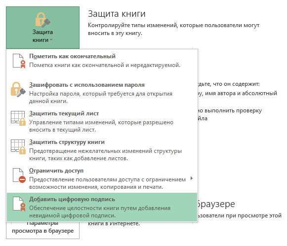 Рис. 1. Добавление цифровой подписи