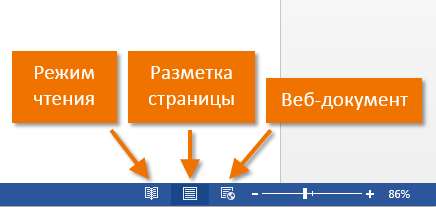 Режимы просмотра документа в Word