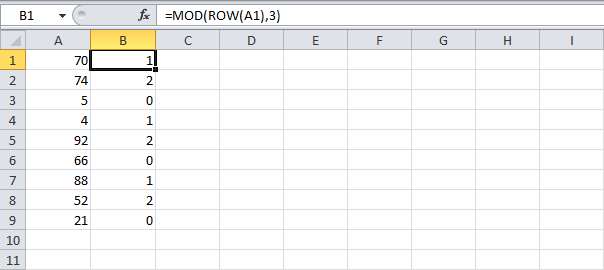 Суммирование n-ой строки в Excel