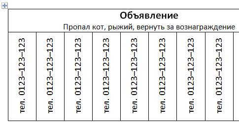 готовое отрывное объявление