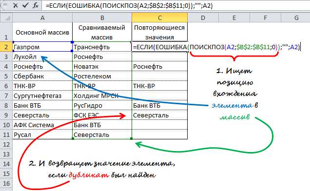 87-2-сравнение двух столбцов