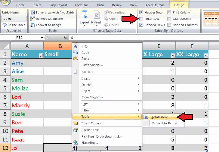 Excel - таблица или диапазон