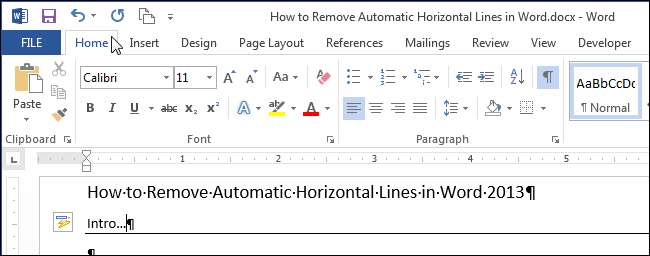 Горизонтальные линии в Word