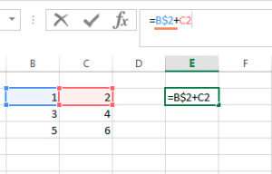 Excel как закрепить ячейку в формуле