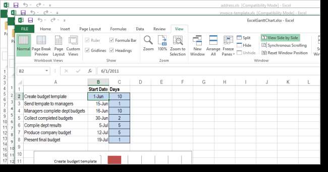 Открыть файлы Excel рядом