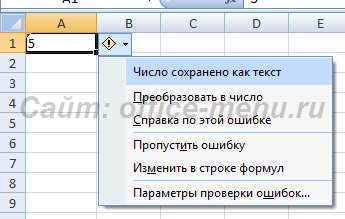 текстовый тип данных Excel