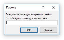 ввести пароль в word