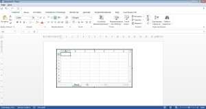 Активная область вставки таблицы Excel