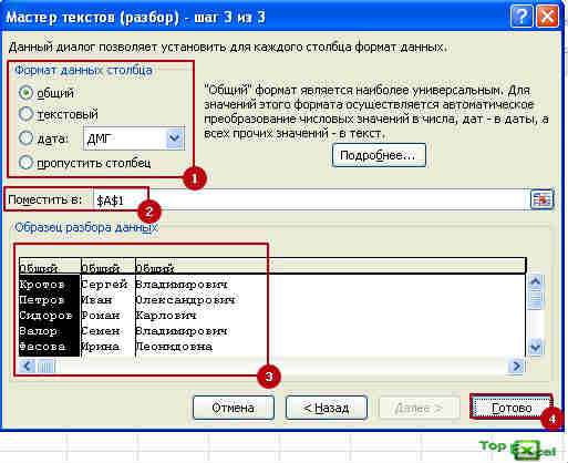 Slitii text 4 Как разделить текст в ячейке Excel?