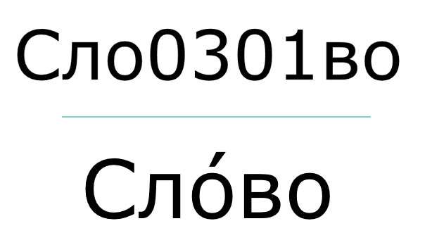 вставить ударение в word